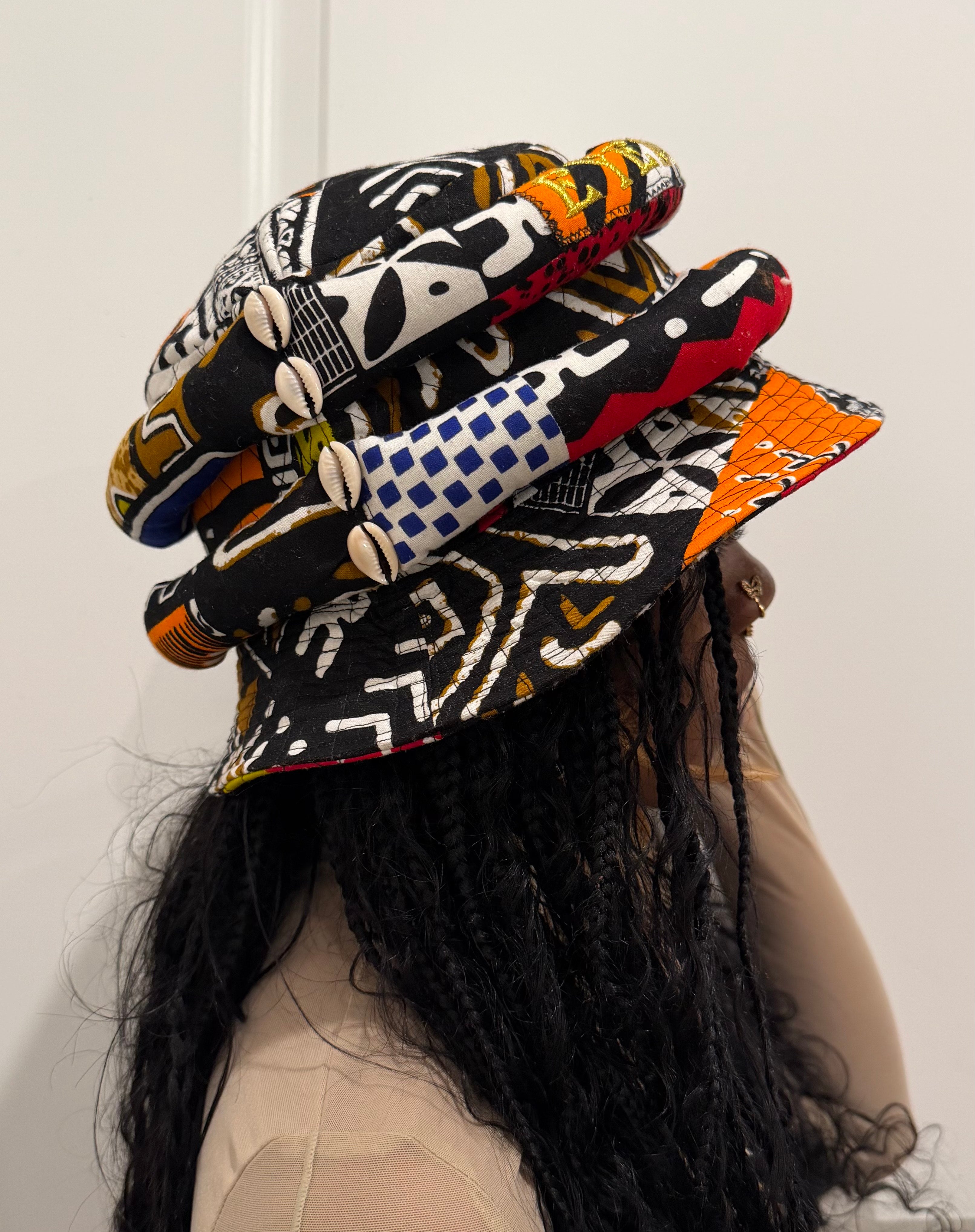Multi-Dimensional Color Quilted African Fashion Bucket Hat