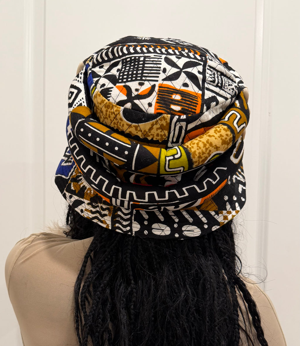 Multi-Dimensional Color Quilted African Fashion Bucket Hat