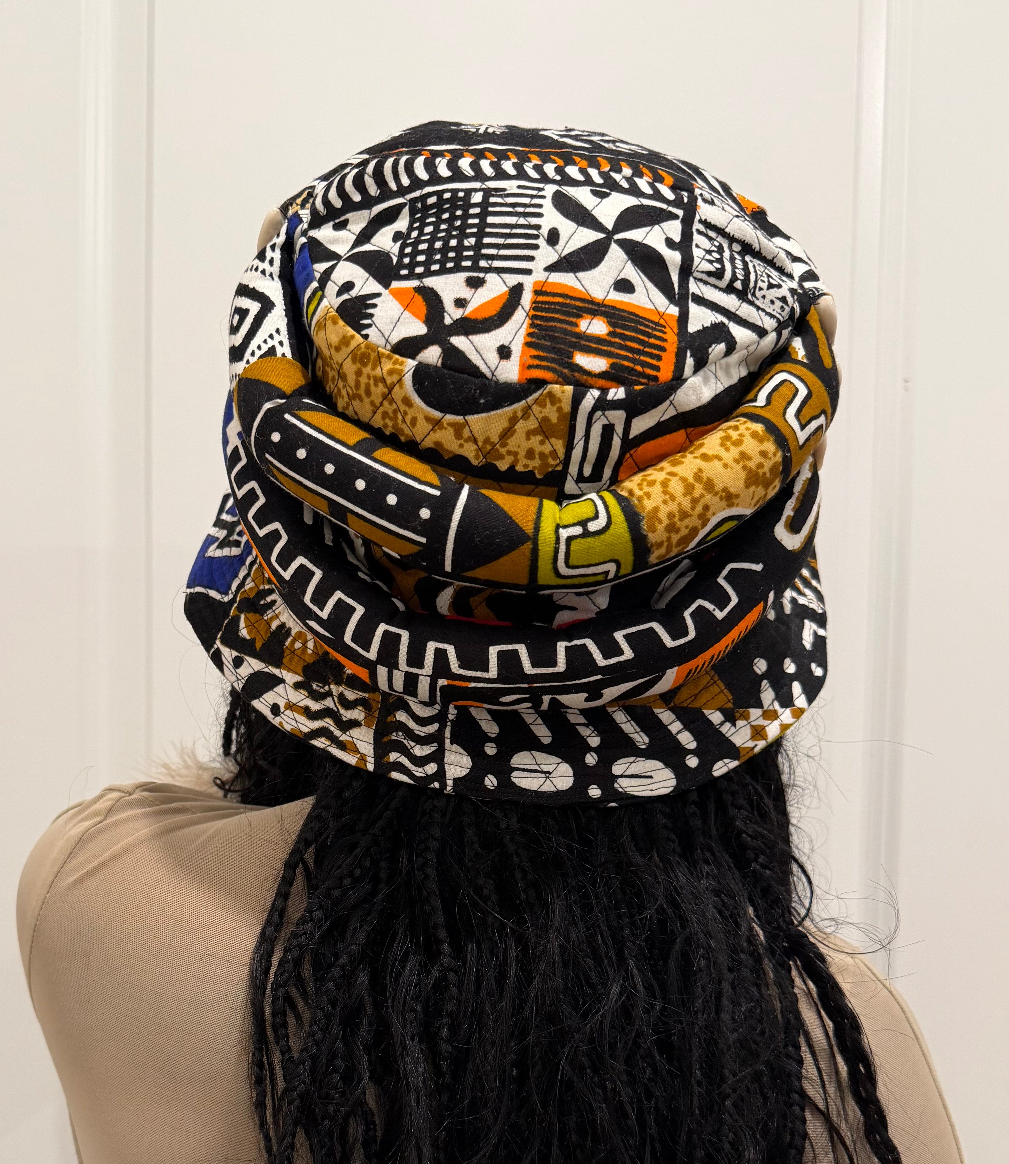 Multi-Dimensional Color Quilted African Fashion Bucket Hat