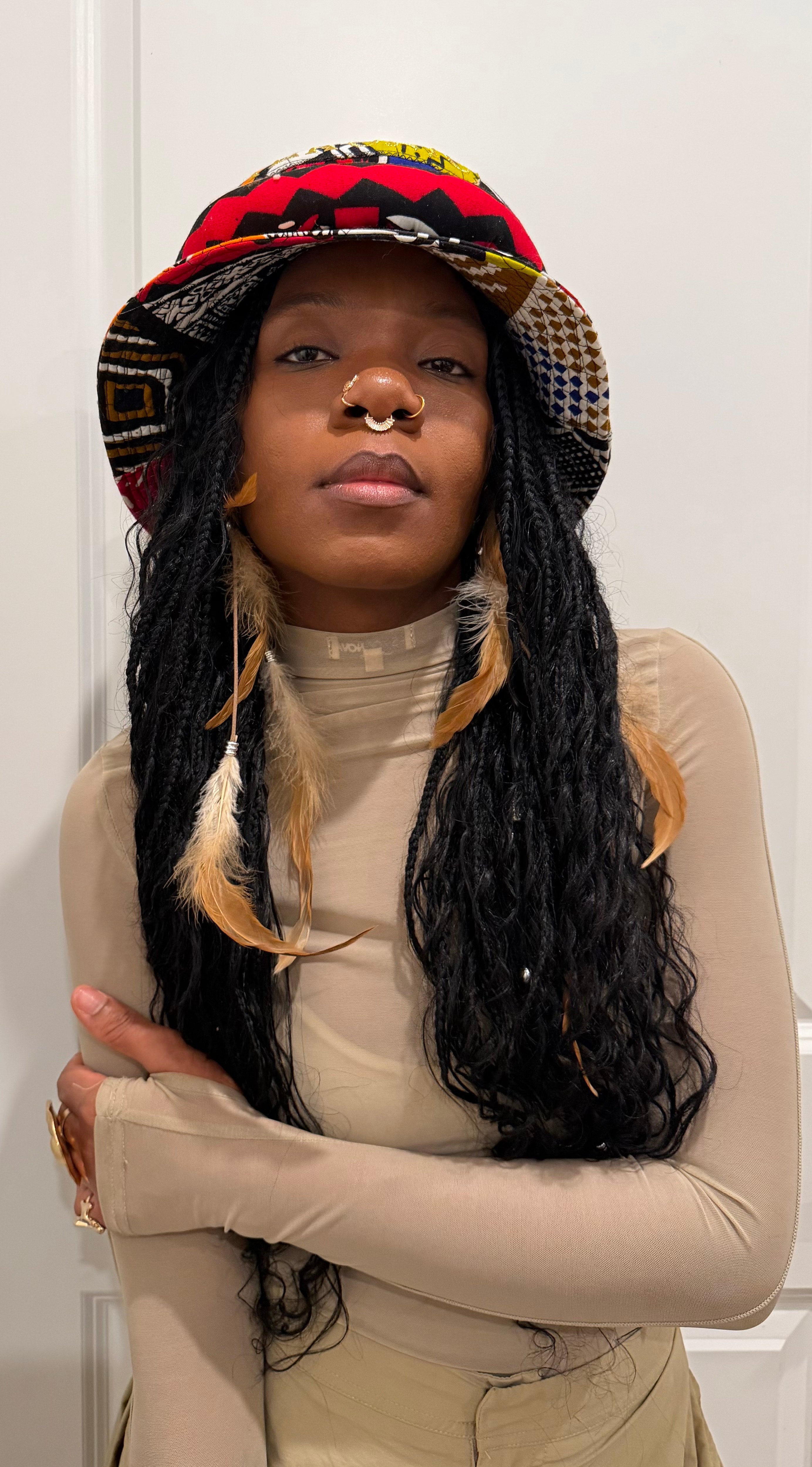 Multi-Dimensional Color Quilted African Fashion Bucket Hat
