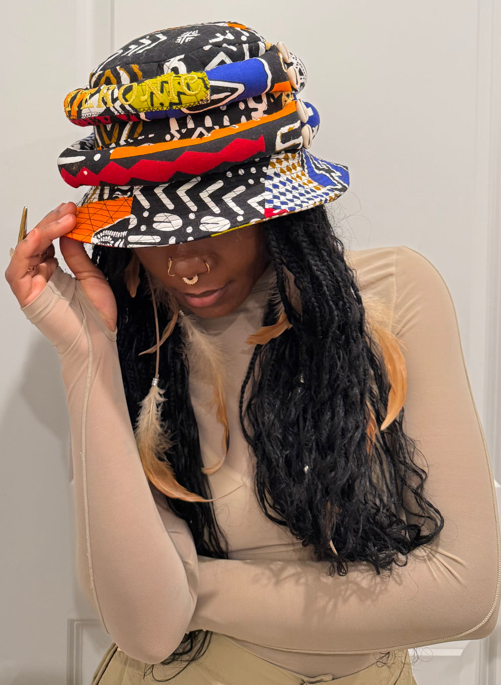 Multi-Dimensional Color Quilted African Fashion Bucket Hat