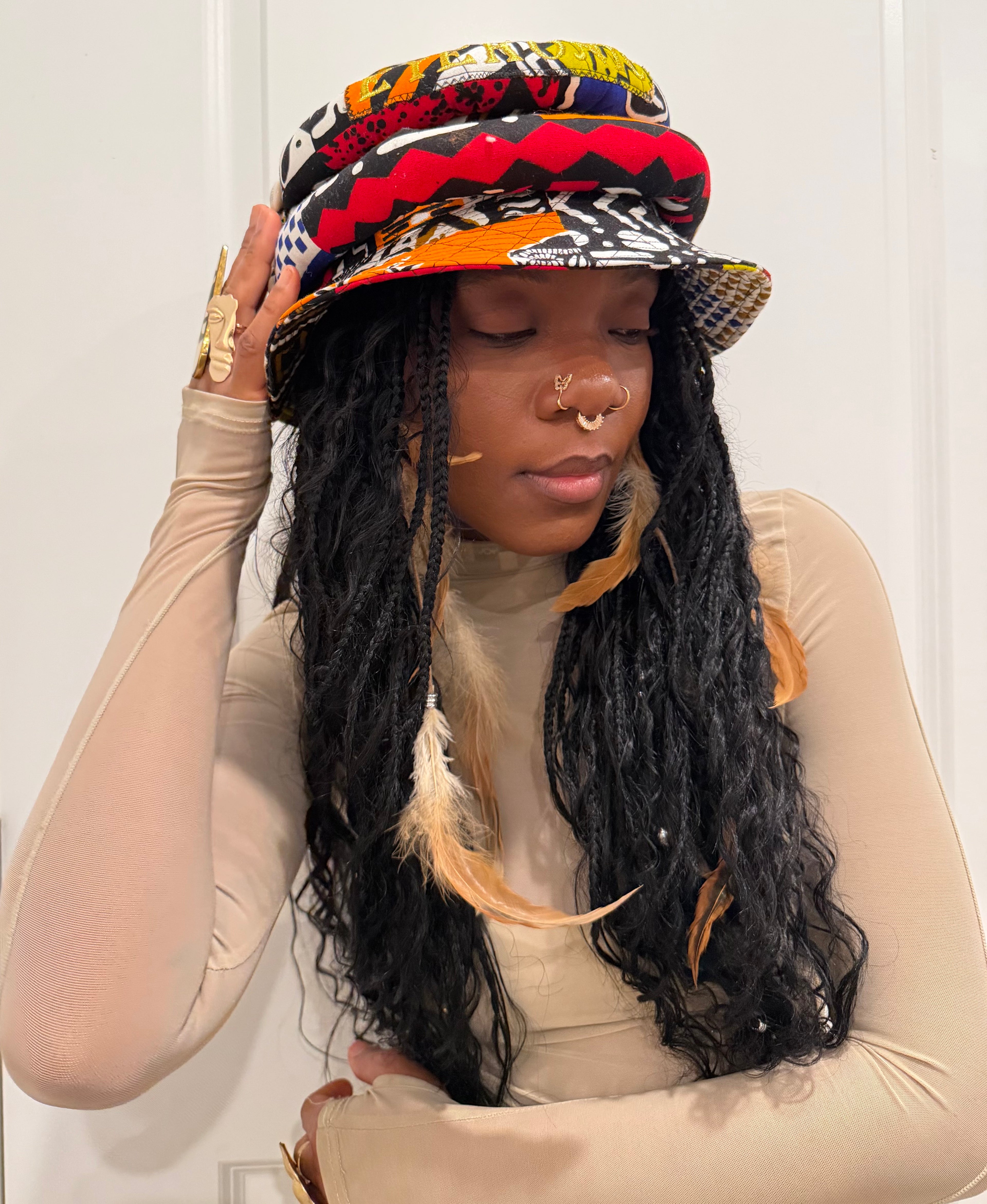 Multi-Dimensional Color Quilted African Fashion Bucket Hat