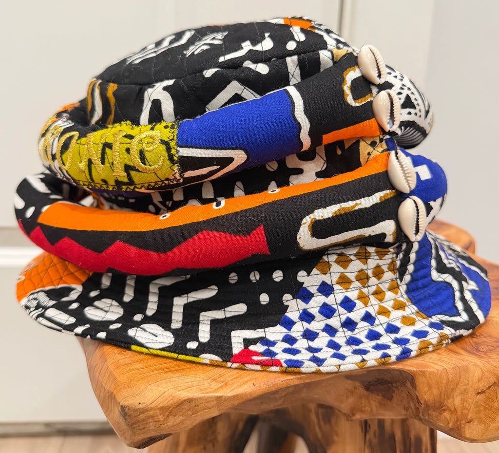 Multi-Dimensional Color Quilted African Fashion Bucket Hat