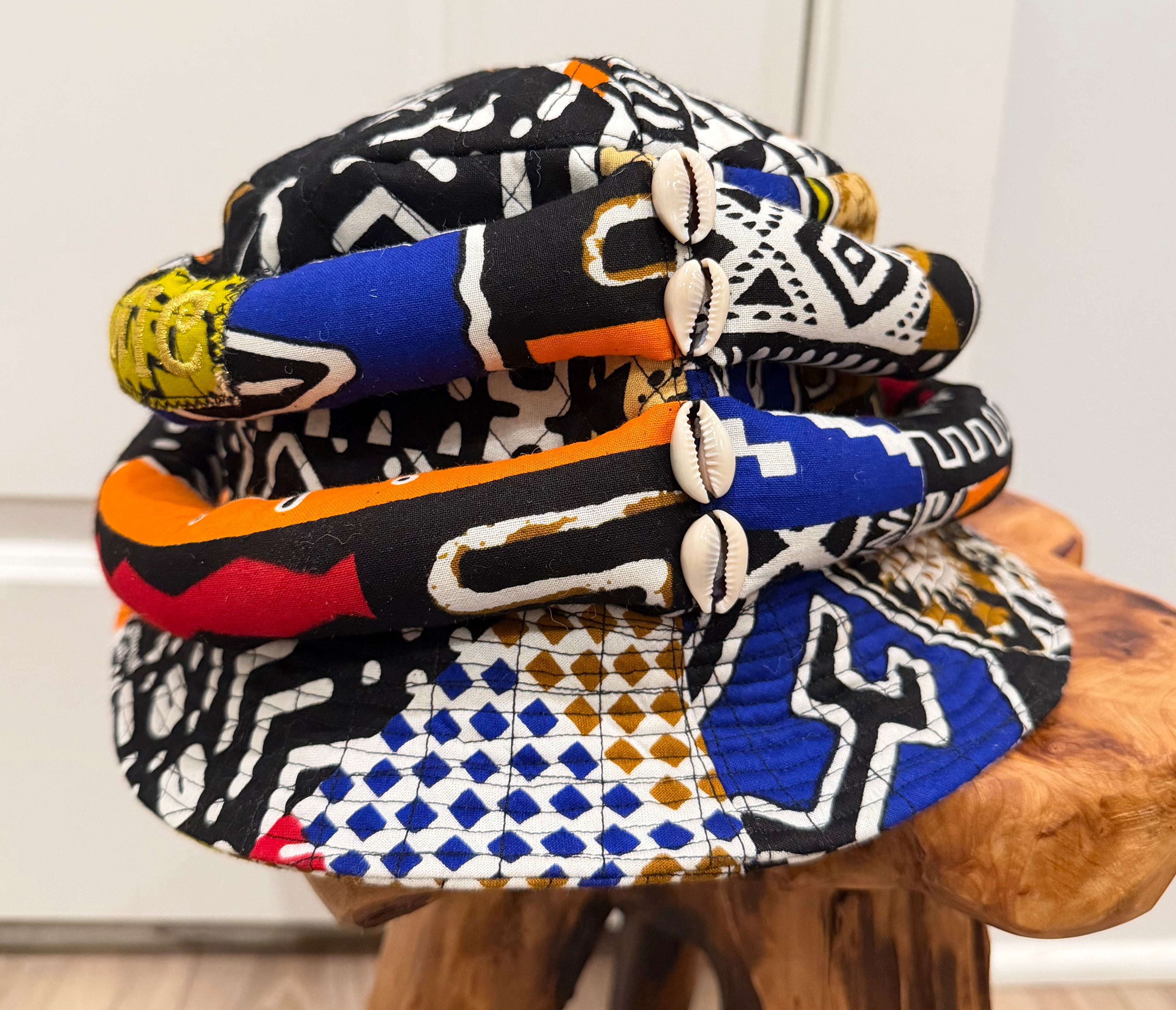 Multi-Dimensional Color Quilted African Fashion Bucket Hat