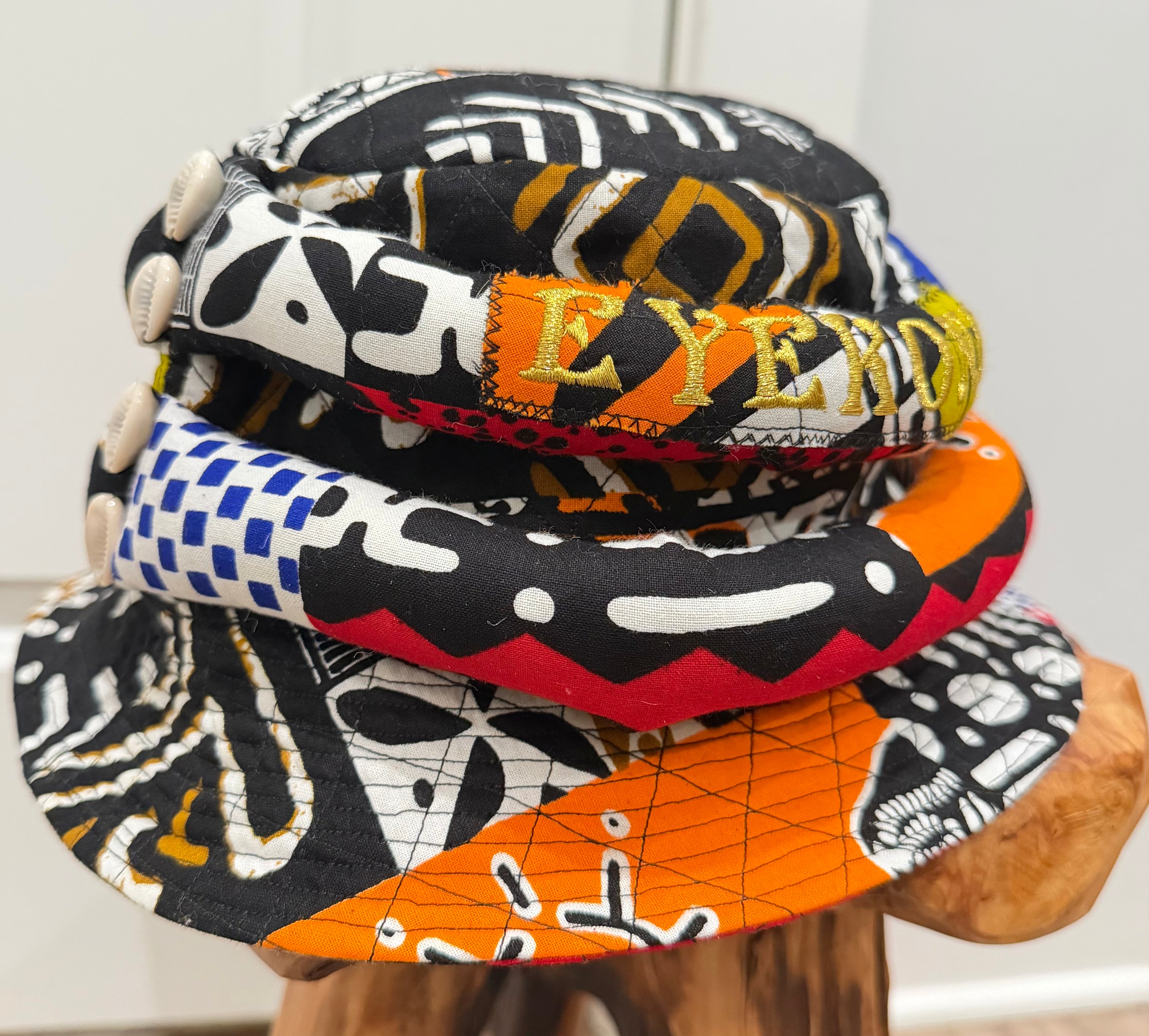 Multi-Dimensional Color Quilted African Fashion Bucket Hat