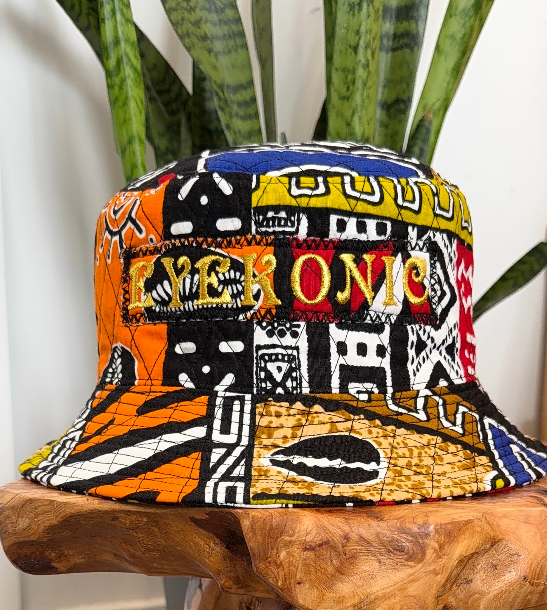 Multi-Dimensional Color Quilted African Bucket Fashion Hat 2