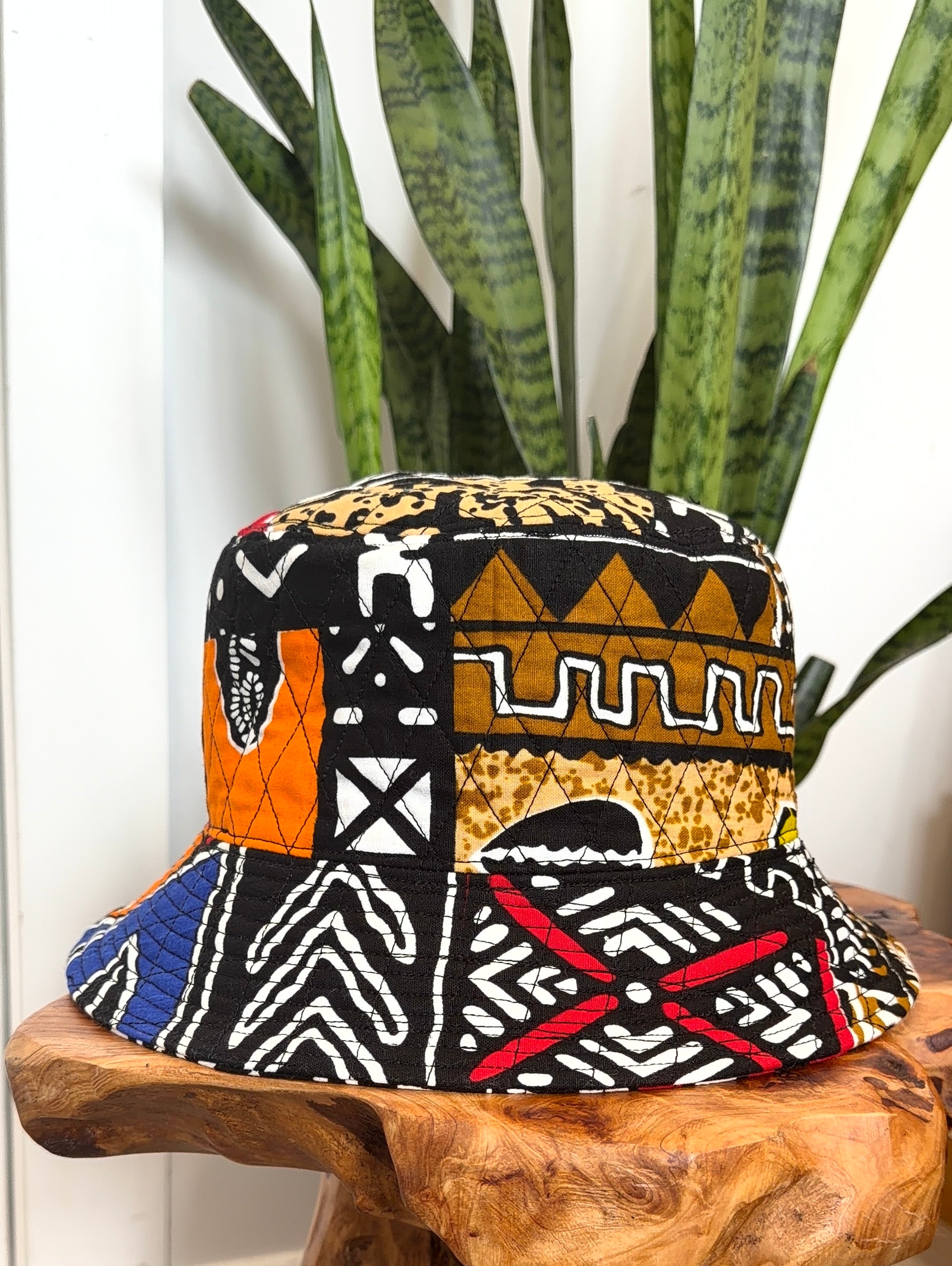 Multi-Dimensional Color Quilted African Bucket Fashion Hat 2