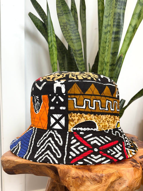 Multi-Dimensional Color Quilted African Bucket Fashion Hat 2
