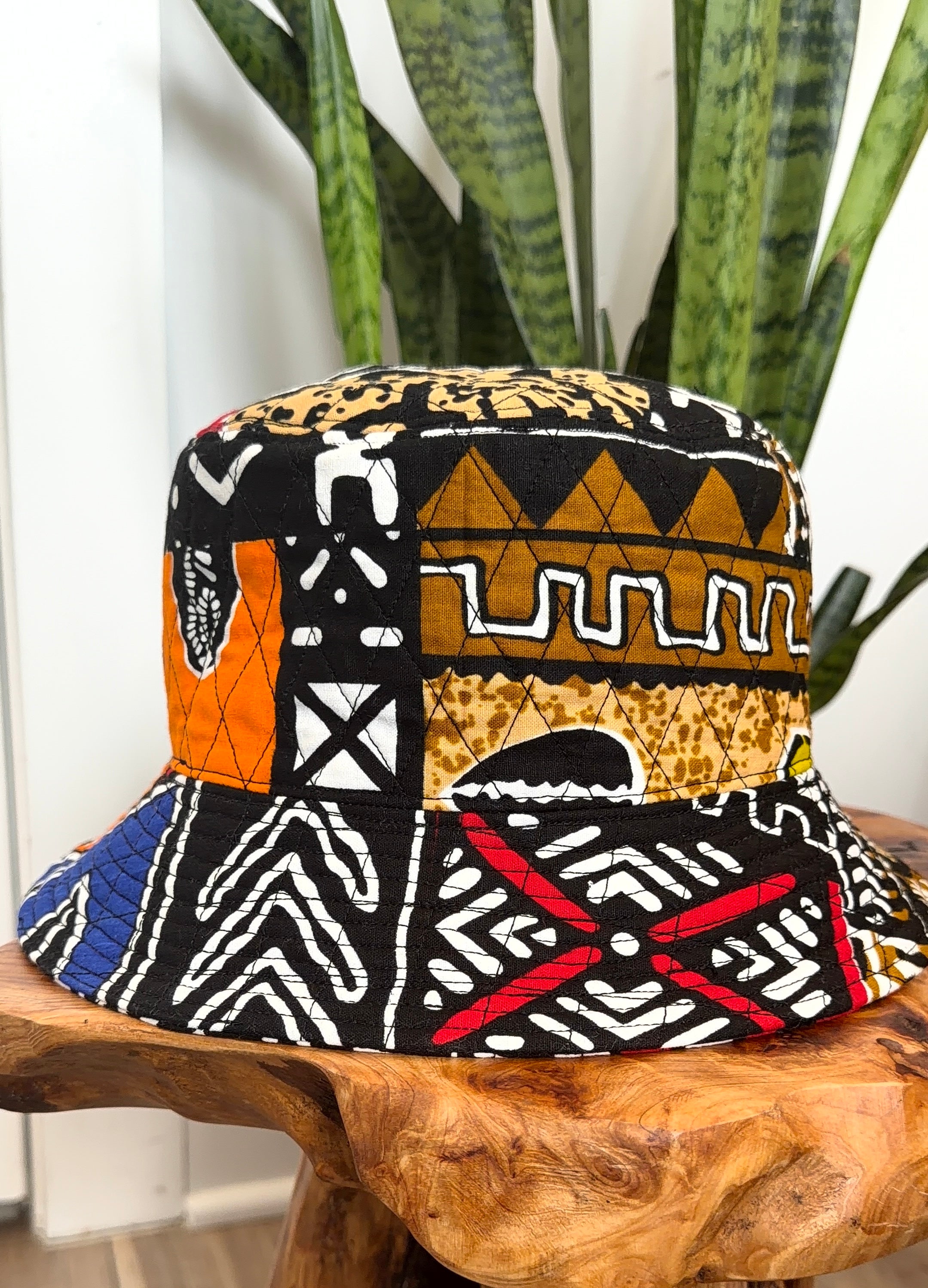 Multi-Dimensional Color Quilted African Bucket Fashion Hat 2