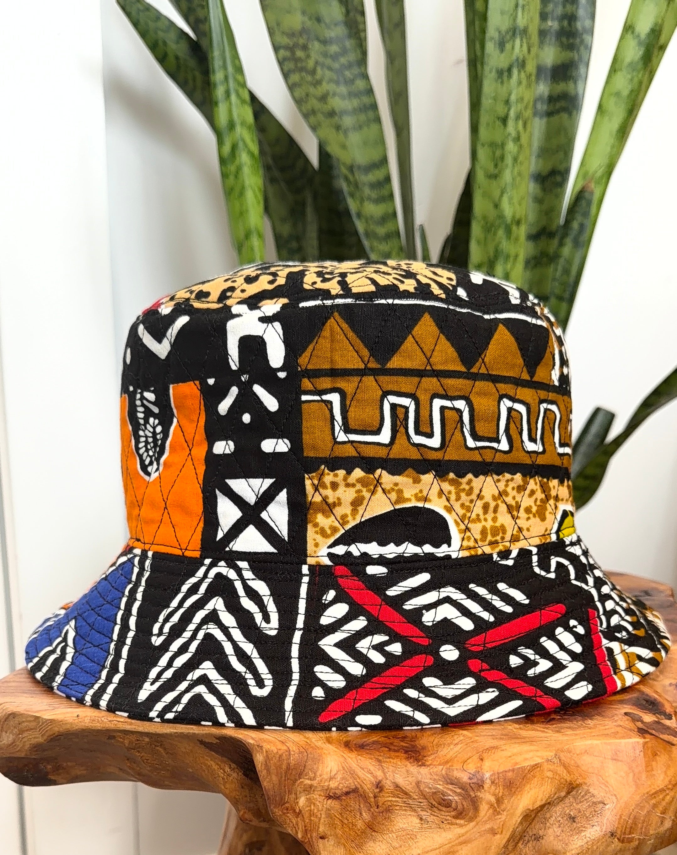 Multi-Dimensional Color Quilted African Bucket Fashion Hat 2